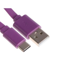 Кабель Maxvi MC 02F Type C USB 2 А 1 м PVC оплетка плоский фиолетовый Nobrand
