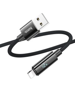 USB дата кабель Lightning U125 1 2м с дисплеем черный Hoco