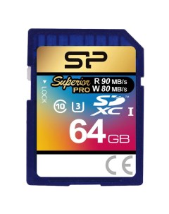 Карта памяти Superior Pro SDXC 64GB Class 10 UHS I U3 Silicon power