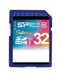 Карта памяти Superior Pro SDHC 32GB Class 10 UHS I U3 Silicon power
