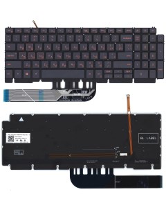 Клавиатура для Dell G15 5510 черная с красной подсветкой Оем