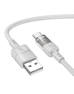 USB Кабель Type C U129 1 2м серый с прозрачным Hoco