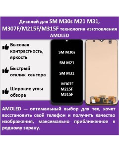 Дисплей для смартфона Samsung M30s Samsung M21 Samsung M31 M307F M215F M315F amoled Telaks