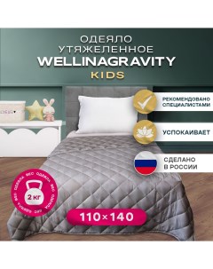 Одеяло детское Утяжеленное 110х140 серый 2кг WGS 11 Wellinagravity