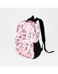 Рюкзак детский Буквы на молнии 3 кармана розовый 30х13х42 см Nobrand