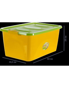Ящик для игрушек на колесах 60x40 4x28 см 44 л пластик с крышкой цвет жёлто салатовый Martika
