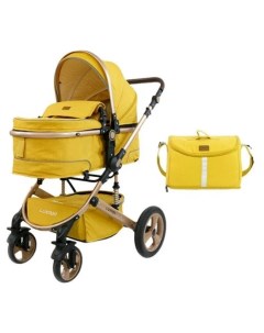 Детская коляска трансформер 2в1 518 желтый Luxmom