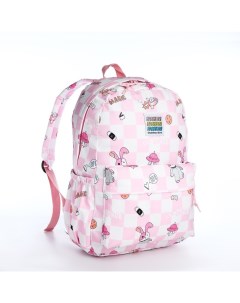 Рюкзак на молнии Magic 3 наружных кармана розовый Nobrand