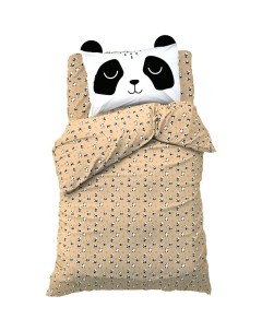 Комплект детского постельного белья Lazy panda 1 5 сп бязь бежевый Этель