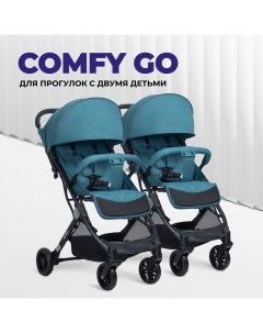 Прогулочная коляска для двойни и погодок Comfy Go темно бирюзовый CG 19x2 Farfello