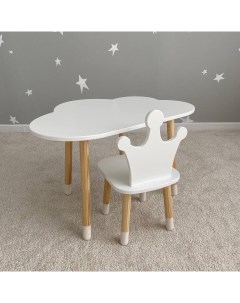 Комплект детской мебели стол Облако белый стул Корона белый Dimdom kids