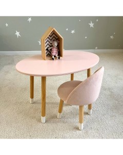 Комплект детской мебели стол Овал розовый Мягкий стульчик Розовый Dimdom kids