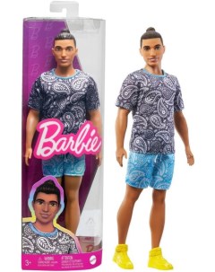 Кукла Кен серия футболка и шорты в стиле пейсли Barbie