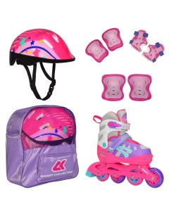 Роликовые коньки SET JOYFULL M 33 36 розовый Спортивная коллекция