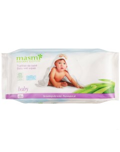Влажные салфетки детские Natural Cotton 60 штук Masmi