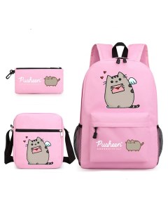 Рюкзак сумка пенал 3 в 1 кот Пушин Pusheen розовый Starfriend
