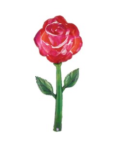 Шар фольгированный 64 фигура Цветок Роза Grabo