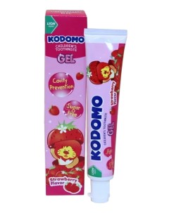 Детская гелевая зубная паста 6м клубника 40 гр Kodomo