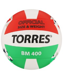 Волейбольный мяч Bm400 размер 5 красный зеленый белый Torres