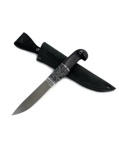 Нож Финский 2 нож Пуукко 110Х18 черный граб мельхиор Lemax