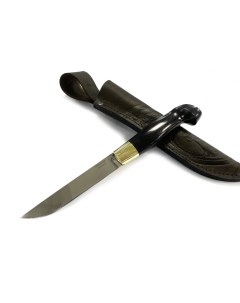 Нож Финский Пуукко кованая 95х18 черный граб латунь Русский молот