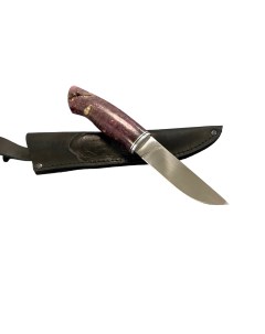 Нож Носорог Х12МФ стабилизированная карельская береза сиреневый цвет Mp