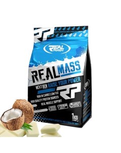 Гейнер Real Mass 1кг Белый шоколад Кокос Real pharm