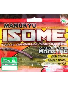 Силиконовая приманка Isome XL IS05 Green sandworm Marukyu