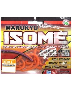Силиконовая приманка Isome L IS08 Glow orange sandworm Marukyu
