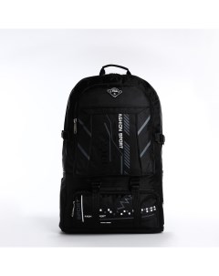 Рюкзак 9873359 на молнии с увеличением 35x17x52 см 4 наружных кармана черный 65 л Nobrand