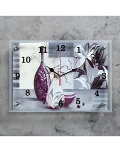 Часы настенные серия Интерьер Сиреневые вазы 25х35 см Сюжет