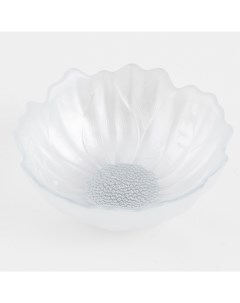 Пиала 12x5 см стекло Р молочно серебристая Цветок Fleur Kuchenland
