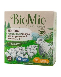 Таблетки для посудомоечной машины Bio Total с эвкалиптом 30 шт Biomio