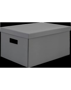 Коробка складная 40x28x20 см картон цвет серый Storidea