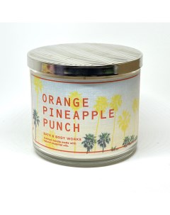 Свеча ароматическая Bath and Body Works Orange Pineapple Punch с 3 мя фитилями Bath and body works