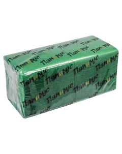 Салфетка бумажная зеленая 24х24 см 1 сл 400 шт в упаковке Папирус