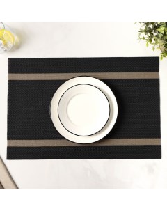 Салфетка сервировочная на стол Рона 45x30 см цвет чёрный Nobrand