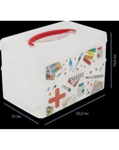 Коробка Multi Box 24 5x16x16 5 см 2 секции полипропилен с крышкой цвет прозрачный Nobrand