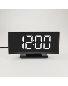 Часы настольные будильник термометр календарь белые цифры 17х95х42 см Nobrand