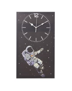 Часы картина настенные Космонавт плавный ход 35 х 60 см Соломон