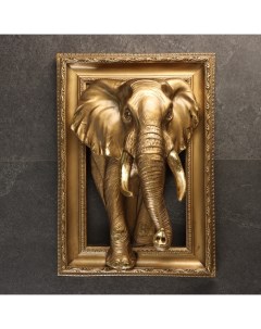 Подвесной декор панно Слон 17х48см бронза Хорошие сувениры