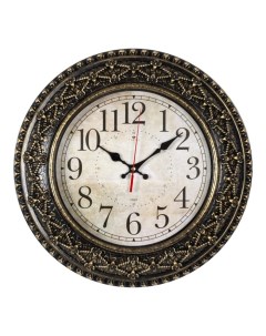 Часы настенные интерьерные d 38 см корпус черный с золотом Рубин