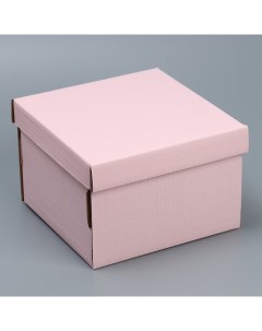 Складная коробка Розовая 22х22х15 см Дарите счастье