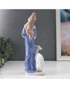 Сувенир керамика Девушка с гончей собакой 30x11x8 см Look&buy
