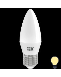 Лампа светодиодная свеча Е27 7 Вт 3000 К свет тёплый белый Iek
