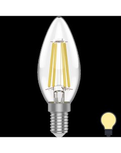 Лампа филаментная светодиодная E14 220 В 4 5 Вт свеча 400 лм тёплый белый свет Gauss