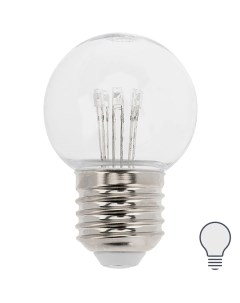 Лампа светодиодная E27 6 LED шар прозрачный нейтральный цвет белый Nobrand