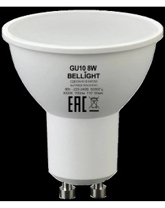 Лампа светодиодная GU10 220 240 В 8 Вт спот 700 лм теплый белый цвет света Bellight