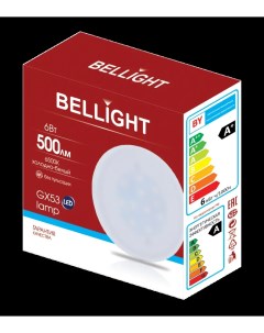 Лампа светодиодная GX53 220 240 В 6 Вт диск 500 лм холодный белый свет Bellight