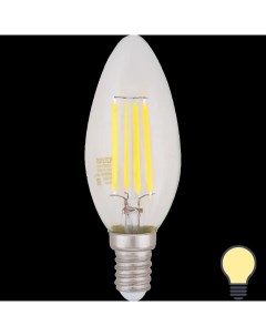 Лампа светодиодная Filament свеча Е14 5 Вт 420 Лм теплый белый свет Gauss